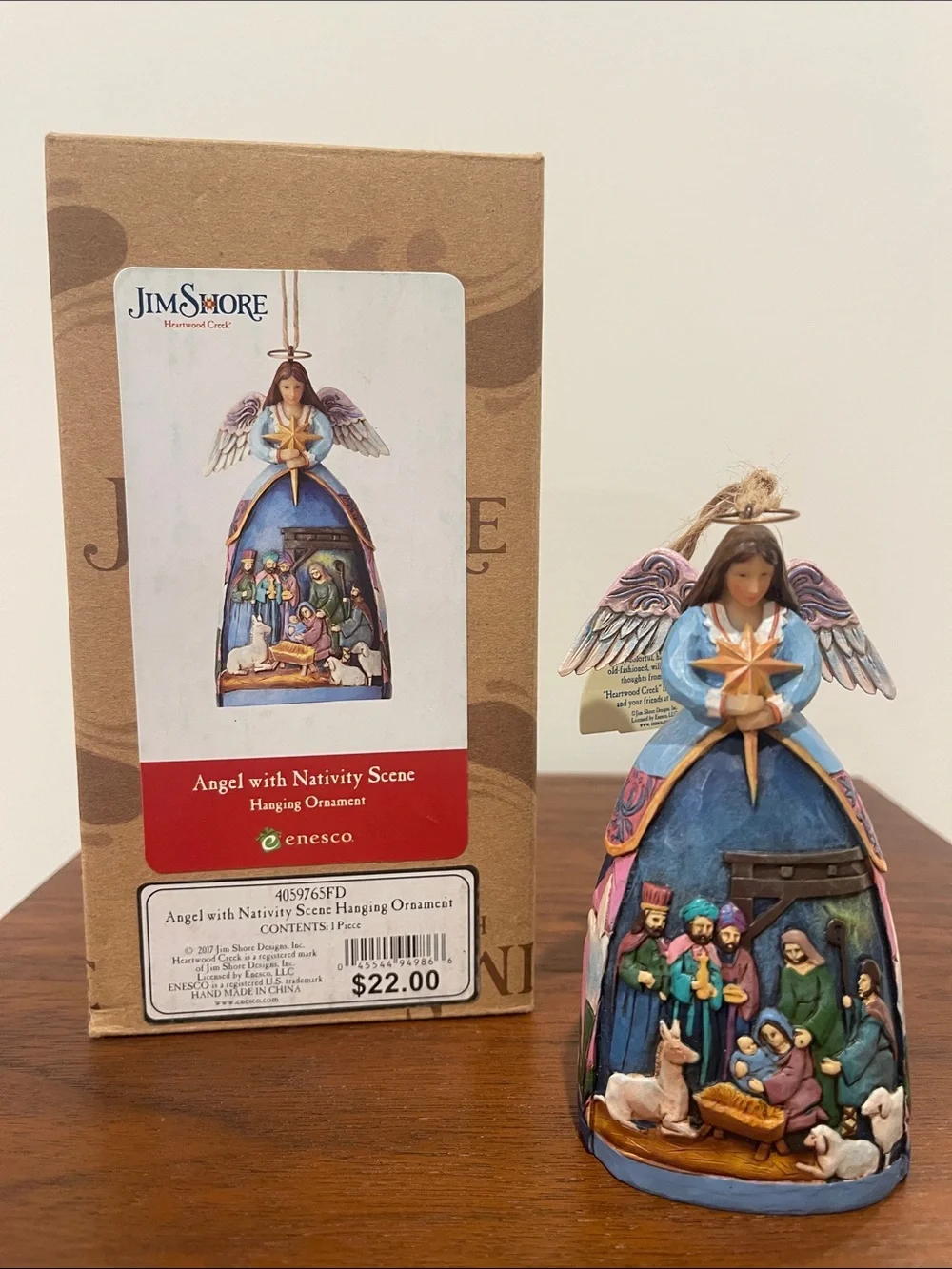 Jim Shore “Angel with Nativity Scene” Hanging Ornament 2017